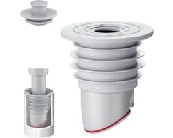 Afvoerplug wasmachine - Rfdichtring - toepasbare buisbinnendiameter 45-50 mm - Aftapplug - Rioolafdichtingen - Afvoerplug afdekking vloer - afvoerbuis afdichting - anti-geur afvoerafdichting - met deksel - voor thuis, keuken en badkamer - grijs