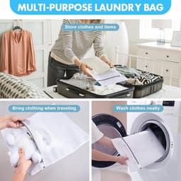 3-delige set - waszakken van fijn gaas - duurzame waszak met ritssluiting - Netzakken voor wasmachines - voor kleding, ondergoed en sokken (30 x 40 cm/40 x 50 cm/50 x 60 cm) — thumbnail 3