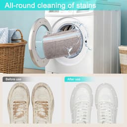 2 stuks - Lazy Shoe Bag - Cilindrische wasmachine polyester-katoenen waszak - Beschermende en vervormingsbestendige waszak voor schoenen - Wasmachine waszak - Wasmachine en droger schoenenzak - Grijs - Herbruikbare schoenenzak — thumbnail 4