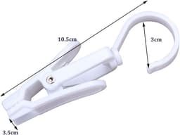 Draaibare Washaken Clips - 10 Stuks - Kunststof - 360° draaibare haak - Multifunctionele Ophanghaken voor Hoeden - Handdoeken - Sokken en Broeken - Wit — thumbnail 5