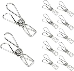 40 stuks - Clips - Metalen clips - Metalen wasknijpers - Roestvrijstalen wasklemmen - RVS - Roestvrij en super stevig - Knijpertjes voor Kaarten of Foto's — thumbnail 1