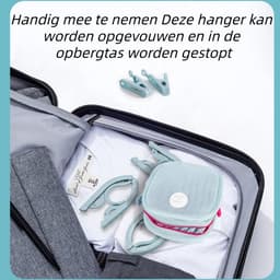 18 stuks - Opvouwbare kledinghanger - Opvouwbare reiskledinghanger met opbergtas - Draagbaar droogrek voor kleding op reis voor zakenreizen, studentenhuizen, thuisgebruik - Blauw — thumbnail 4