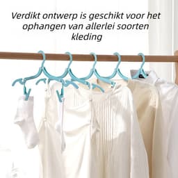 18 stuks - Opvouwbare kledinghanger - Opvouwbare reiskledinghanger met opbergtas - Draagbaar droogrek voor kleding op reis voor zakenreizen, studentenhuizen, thuisgebruik - Blauw — thumbnail 2