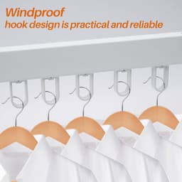 Droogrek - Wanddroogrek - Inklapbaar Wanddroogrek - 2-Voudig Wasrek - 90 CM - Binnen | Buiten - Met 12 mobiele ophanglus - Voor Balkon Badkamer Terras - Wit — thumbnail 2