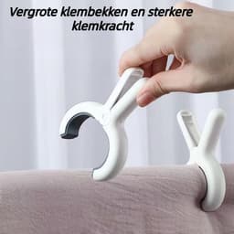 20 stuks - Wasknijpers - Knijpers - Sterk en windbestendig - Wasclips - Geschikt voor dekbedden en lakens - Antislip - Wit — thumbnail 3