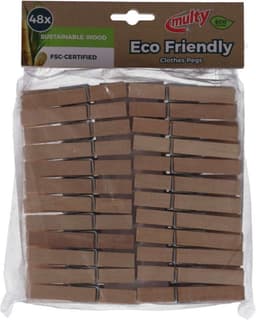 Multy houten wasknijpers - 48 stuks - hout - set van 48 — thumbnail 1