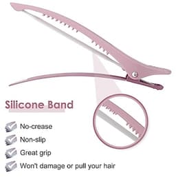12-delige Haarklemmen voor Styling, Geen Crease Donsvoorklemmen met Siliconen Band, Professionele Klemmen voor Haarsectie en Kappen — thumbnail 3