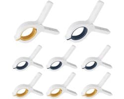 EXCITAT Wasknijpers - Wasknijpers - Handdoekklemmen - Strandhanddoekklemmen - Geschikt voor dagelijkse was, dikke kleding, strandlakens, lakens - 2 grote clips + 6 kleine clips