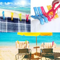 4 stuks - strandlaken knijpers - Grote knijpers - Plastic klemmen - Winddichte kledingklemmen - Grote klemmen - Kledingklemmen - Sterke droogrekklemmen - Quiltklemmen - Handdoekklemmen voor strandstoelen — thumbnail 3