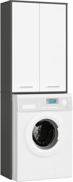 Was a machine kast met 2 deuren, 4 legplanken en opbergvak voor een stijlvolle badkamer — thumbnail 1