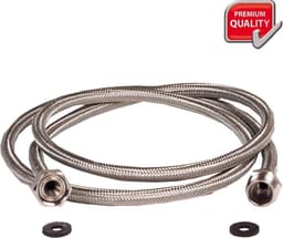 Scanpart gepantserde verlengslang 3 meter - Veilige verlenging van waterslang - Geschikt voor wasmachine vaatwasser boiler koffiezetapparaten ijsblokjesmachine side-by-side koelkasten - KTW-A en DVGW goedgekeurd - Gevlochten RVS - Universeel — thumbnail 1