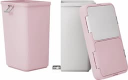 Motek® - Wasmand - 40 L+40 L - 80 L - 2 Vakken met Deksel - Met Touch Deksel - Gemaakt van 100% gerecycled kunststof - 80 L - wasmand met deksel - Wassorteerder - Roze - Poeder — thumbnail 3