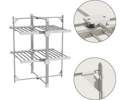 FurnStar - Droogrek K120 - Elektrische droogrek - Verwarmde Wasrek - Droogrek met Verwarming - 72 x 77 x 99 cm - Grijs