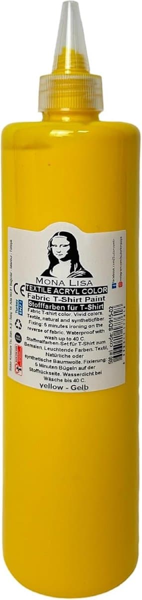 Südor Textielverf 500 ml, geel.Wasbestendige textielverf voor lichte stoffen. Wasmachinebestendig, wasbestendig. Fixatie door strijken — afbeelding 1