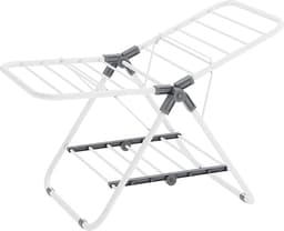 Roll over image to zoom in SONGMICS Tumble Dryer, Foldable Floor DryeSONGMICS Droger, Opvouwbare Vloerdroger met 2 Vleugels, Ruimtebesparend Metaal voor Kleine Kleding, Handdoeken, Badkamer, Balkon, 44 x 101 x 54 cm, Witte Wolk LLR504W01 — thumbnail 1