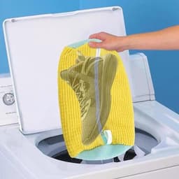 Waszak - Waszak Schoenen - Waszak Voor Schoenen - Laundry bag - Waszakken voor Sneakers - Wasgoed - Schoenenwaszak Wasmachine - Schoenenwaszak - Herbruikbaar - Schoen Wassen - Netje Anti-Vervorming - Waszak Schoenenzak - 39 x 19 cm - geel - Polyester — thumbnail 4