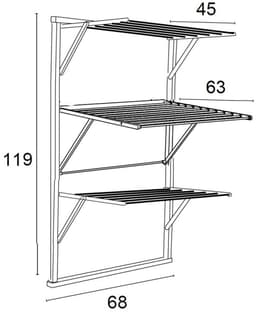 Arredamenti Italia 616 KARIM - Beukenhouten Handdoekrek - Inklapbaar Wanddroogrek - 15m Drooglengte - Kleur: wit - ARIT - Il cuore del legno — thumbnail 5