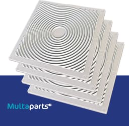 Trillingsdempers vierkant 80 x 80 x 6 mm | Set van 4 stuks | Platte variant met profiel voor extra grip | Multaparts® huismerk — thumbnail 3