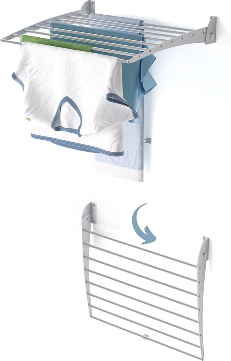 Foxydry Fold 60 DOWN - wasdroogrek wandmontage clicksysteem - neerwaartse sluiting - 60 x 50 x 10 cm — afbeelding 1