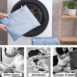 Goodivery ® 6 stuks wasnet voor wasmachine, waszakken van netstof, herbruikbare waszak met ritssluiting voor beha's, kleding, sokken en babykleding, blauw — thumbnail 2