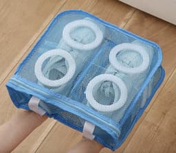 IBBO Shop® - Waszak - Wasnet voor Schoenen - 1 stuk - 28x24.5x8 cm - Schoen Wassen - Speciale Zorg Waszak Huishouden - Netje Anti-Vervorming - Multifunctionele waszakje voor lingerie wasnet - Blauw — thumbnail 1