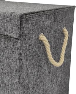 Janse® Wasmand grijs met zwart - Stevige opvouwbare wasmand met deksel - 81 Liter - Met handvatten - Laundry basket - Badkamer organizer - Opbergbak - Ruime wassorteerder — thumbnail 3