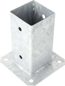 Vierkante Ankerbeugel voor Posten 120 x 120 mm - Gegalvaniseerde Staalbasis voor Concreet, Hekken, en Tuinhuisjes — thumbnail 1