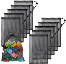 IMPERATORIS® Waszakjes voor Wasmachine - Bescherming voor Fijne Was en Schoenen - Mesh Wasnet met Rits - Voorkomt Slijtage - Set van 10 - zwart - 30 x 20 cm — thumbnail 1