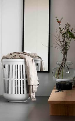 Grote Wasmand met Deksel 40x54 cm in Lichtgrijs - Stijlvol Scandinavisch Design — thumbnail 4