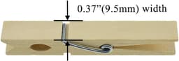 Houten wasknijpers 24 stuks, 7,3 cm, stevig en roestvrij, voor wasgoed en decoratie, niet uit elkaar vallend — thumbnail 3