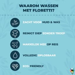 Floretti – Milieuvriendelijke Wasstrips Proefpakket – Parfumvrij – 20 wasbeurten - Wasmiddeldoekjes / Wasdoekjes / Wasvellen / Laundry Sheets – Hypoallergeen – Voor gevoelige huid & babytextiel — thumbnail 4