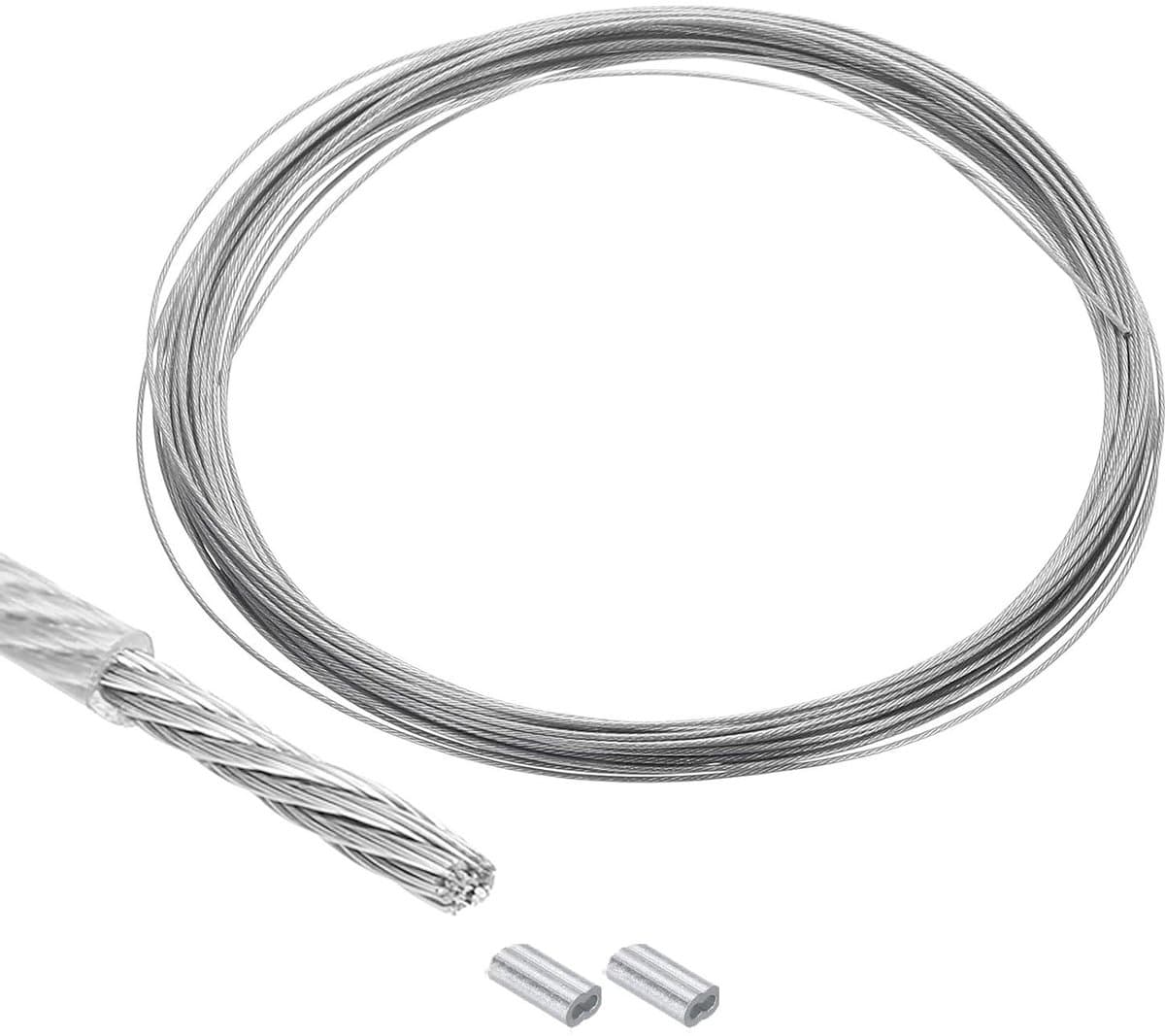Allecta - Roestvrijstalen Staalkabel 10 meter Vinylgecoat voor Wasrek - Transparant Liftbaar — afbeelding 1