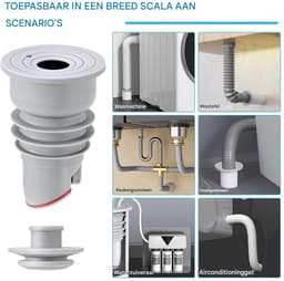 Ynkkvre - wasmachine slangafdichting set - 2-delige - grijze anti-geur afvoerbuis plug - deodorant afdichtingsstop voor keuken en huishouden — thumbnail 3