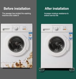 Borvat® Wasmachine Verhogers 4-delig - Anti-Trilling & Antislip - Beschermt Vloer - Voor Wasmachines en Drogers — thumbnail 5