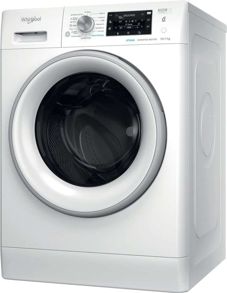 WHIRLPOOL FFWDD 1076258 SV EE - Was-droogcombinatie - 10 kg + 7 kg - 1600 rpm - 80 dB — afbeelding 1