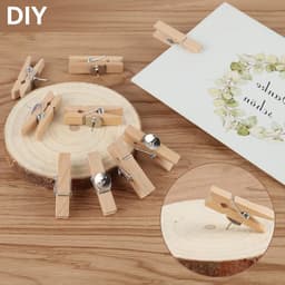100x Houten Knijpers met Speld - Multifunctionele Prikklemmen voor Foto's, Prikborden en Handwerk — thumbnail 2