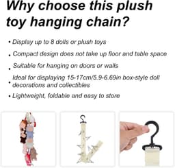 Opbergketting voor Knuffels | Hangende Displayriem met Metalen Clips | Organizer voor Poppenmutsen en Sjaals | Kinder- en Speelkamer Accessoire — thumbnail 5