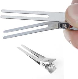 Metalen Haarspelden Clips - Kappers Clips Dubbele Prong - Haar Styling - Roestvrij Gegalvaniseerd Metaal - 50 stuks - Zilver — thumbnail 4
