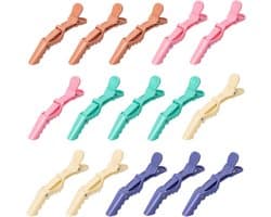15x Professionele Haarclips voor Stylen en Secties - Krokodillip Klemmen voor Vrouwen