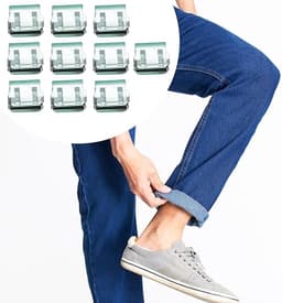 Broekklem - 10 stuks - Broekclip - Broekspijp clip - Bevestigingsclip voor broekspijp - Wasknijpers - Antislip Vaste Gesp - Geschikt voor ruimzittende jeans, jassen en kleding - Transparant groen — thumbnail 4
