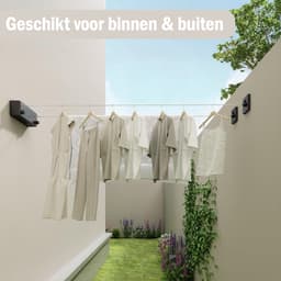 PLAY IT Waslijn Uittrekbaar 8.4 meter Zwart - 2x 4.2 meter - Wanddroogrek - Wasrek — thumbnail 3