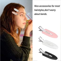 9x Anti-Knik Haarclips Zonder Klemmen voor Kappers en Pony Golven - Zwart — thumbnail 5