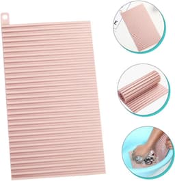Zacht Niet-slip Wasbord，Kleine Wasplank Wasbord Voor Opvouwbaar Wasbord，Inklapbaar Wasbord，Wasplankje Huishoudelijke Wasplank Silicagel，Roze — thumbnail 4