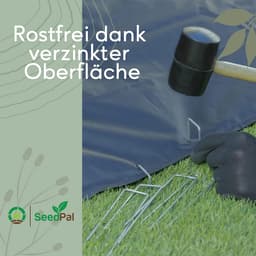 Grondankers 100 stuks - RVS en gegalvaniseerde haringen voor grondbevestiging - 150 mm x 30 mm x Ø 3 mm — thumbnail 4
