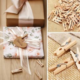 50 stuks wasknijper - kleine houten wasknijpers - Wasknijpers Hout - Knijpers Hout - 3.5*0.7cm - Voor Decoratie & DIY perfect voor het maken van kleine en verfijnde houten decoratieve klemmen Ideaal om foto's aan de muur te hangen — thumbnail 3
