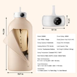 MakkelijkMooi Wasdroger HangTas - Droogrek met Droger - 600W - Electrisch Droogrek - Opvouwbare Droger voor Camper en Caravan — thumbnail 1
