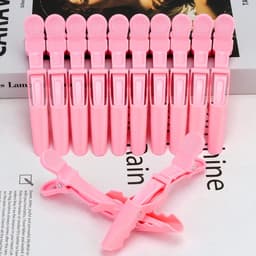 12 Stuks Roze Alligator Haarclips voor Stylen en Knippen — thumbnail 3