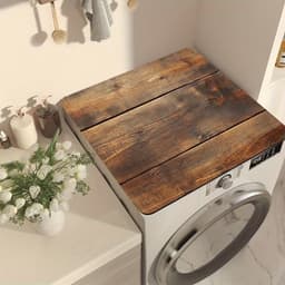 Lichtbruine multifunctionele mat met eikenhoutnerf en diatomeeënaarde - Antislip, sneldrogende hoes voor wasmachine en droger voor een modern interieur | Krasbestendige hoes, bescherming voor de wasmachine-50cm x 60cm — thumbnail 1