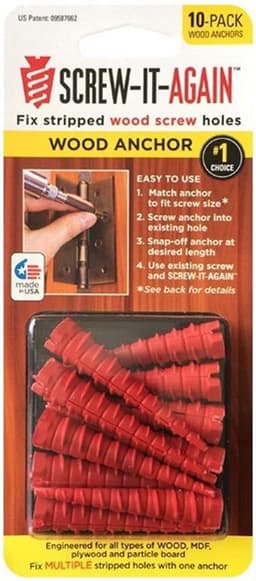 Hout Anker - Reparatie Ankers - Gaten Repareren - Taps Toelopend Ontwerp - 2 Inch Lengte - Rood — thumbnail 1