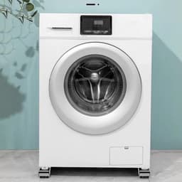 Wasmachinebasis met wielen - Apparaatrollen - Apparaten verplaatsen - Verstelbare lengte - 45-70 cm lengte - Wit — thumbnail 5